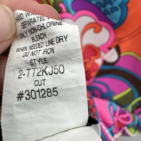 Trina Turk Sevilla Floral Swim Jersey Coverup M Multicolor Retro Resort Beachy - Picture 8 of 12